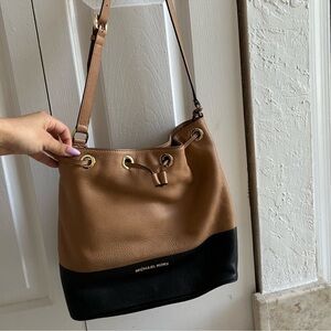 MICHAEL Michael Kors Tan and Black Shoulder Bag
